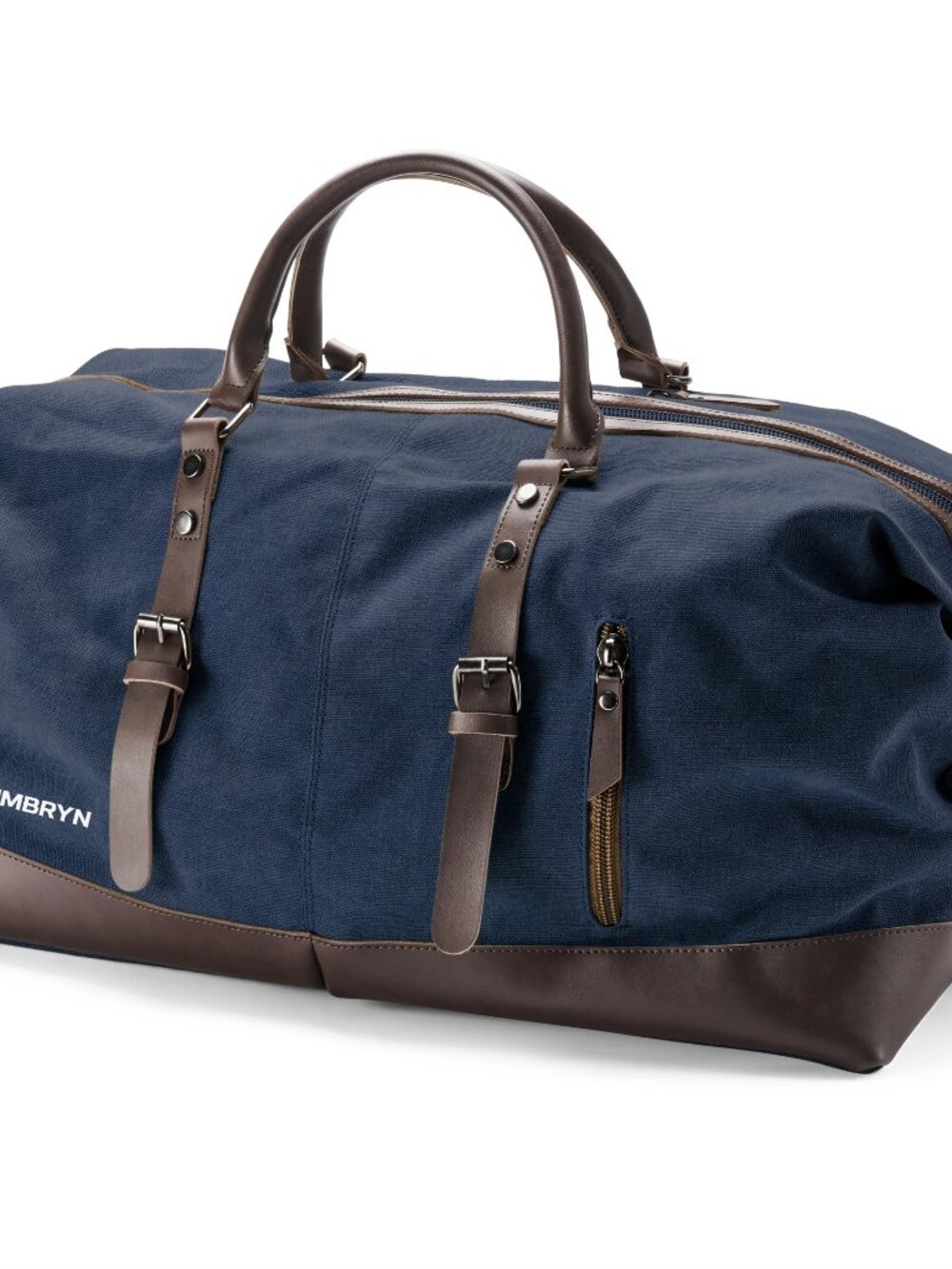TIMBRYN Large Canvas & Leather Weekend Duffle Bag – Men's Vintage Travel CarryOn - Picture 10 of 17